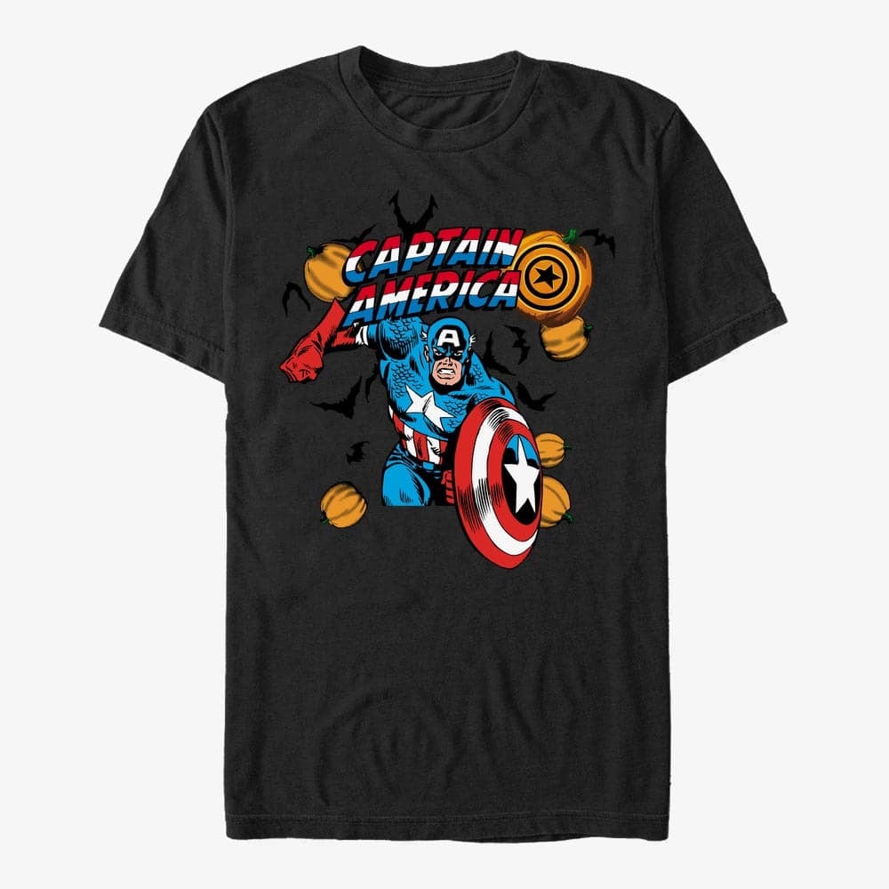 T-Shirts Merch Marvel Avengers Classic - Captain Pumpkins Unisex T-Shirt Black