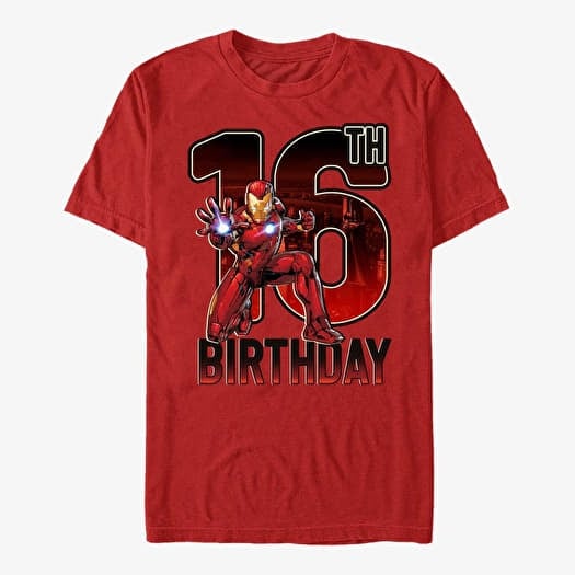 T-shirt Merch Marvel Avengers Classic - Ironman 16th Bday Unisex T-Shirt Red