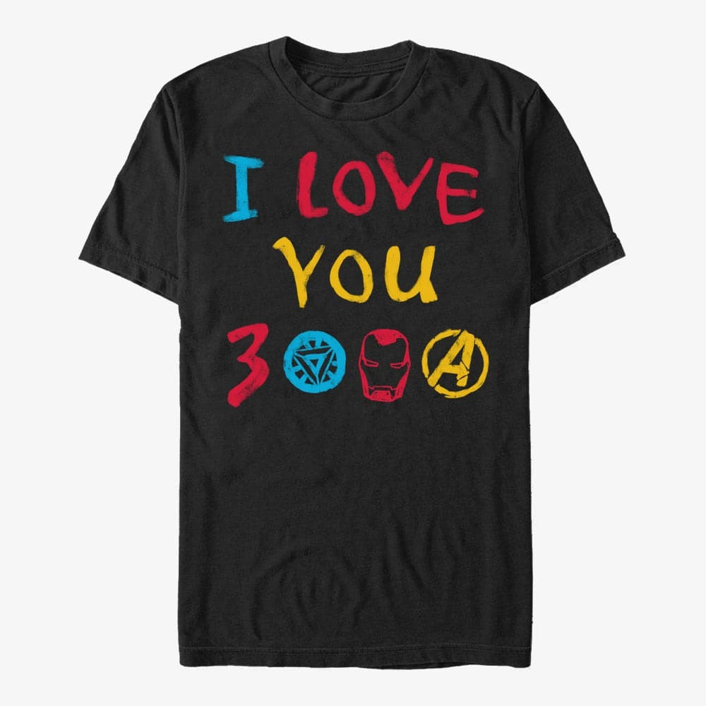 Trička Merch Marvel Avengers: Endgame - Love Hand Drawn Unisex T-Shirt Black