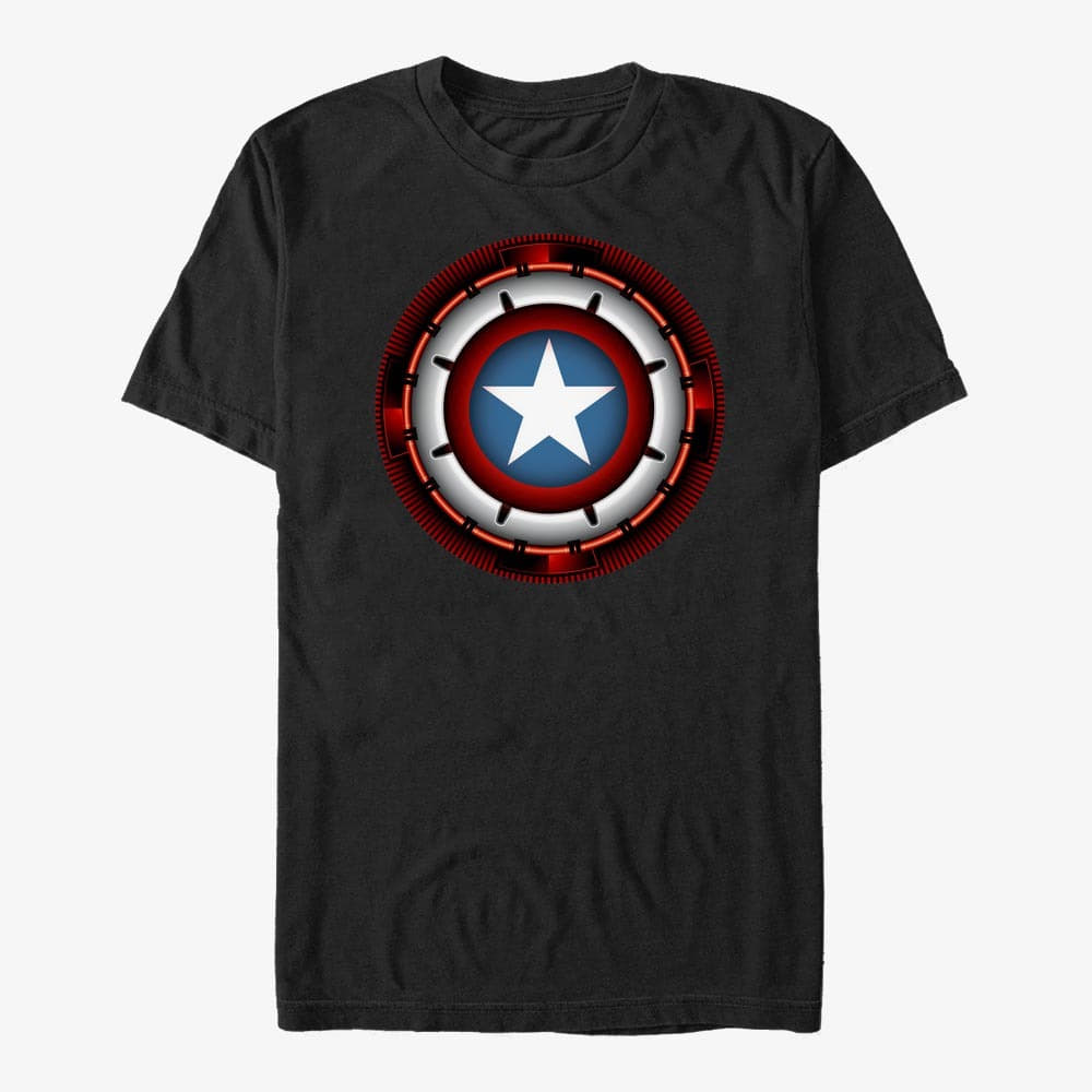 Koszulki Merch Marvel Avengers Classic - Futuristic Shield Unisex T-Shirt Black