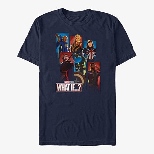 Marškinėliai Merch Marvel What If...? - Panel Talls Unisex T-Shirt Navy Blue