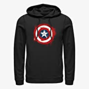 Merch Marvel Avengers: Endgame - Captain America Spray Logo Unisex Hoodie Black