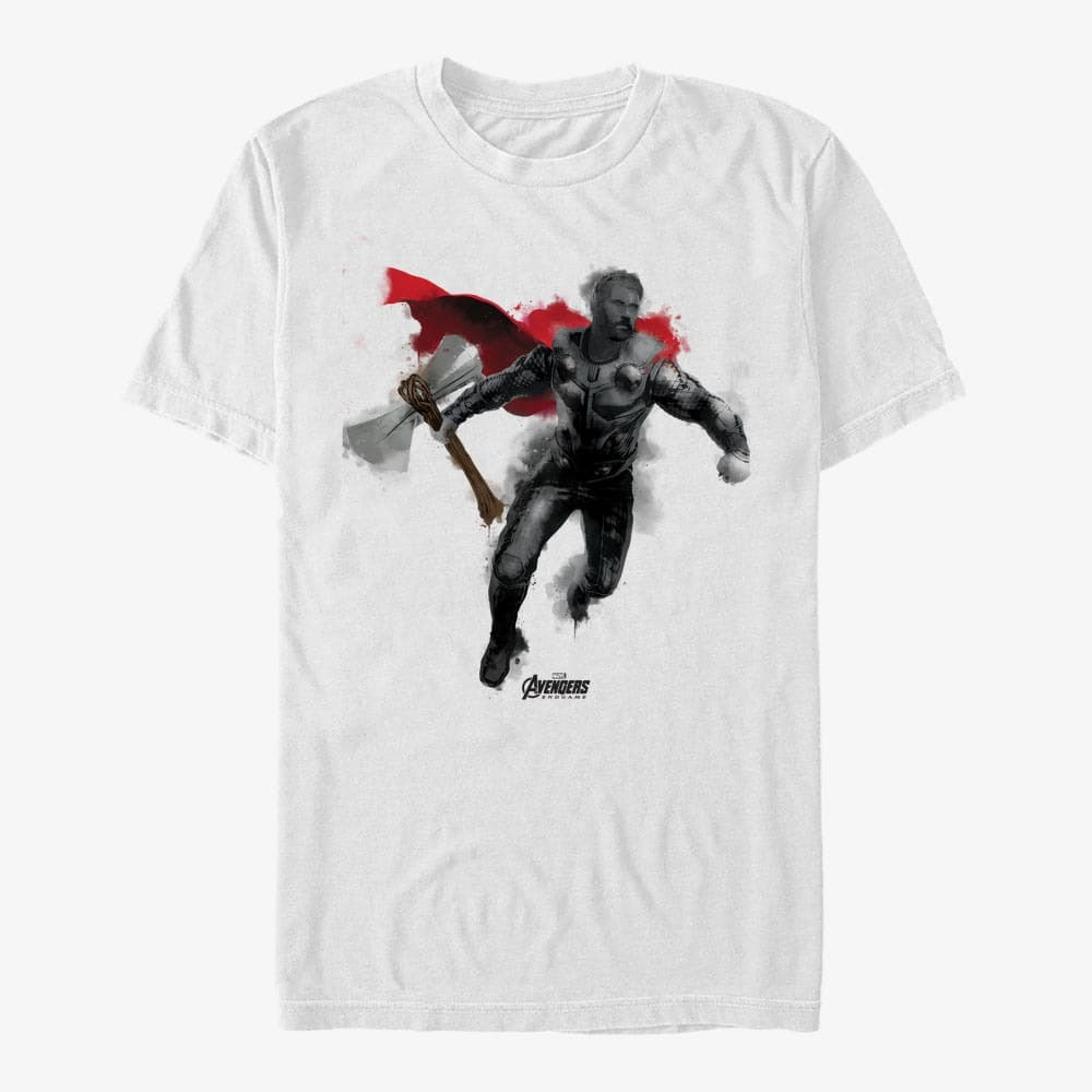 T-särgid Merch Marvel Avengers: Endgame - Thor Paint Unisex T-Shirt White