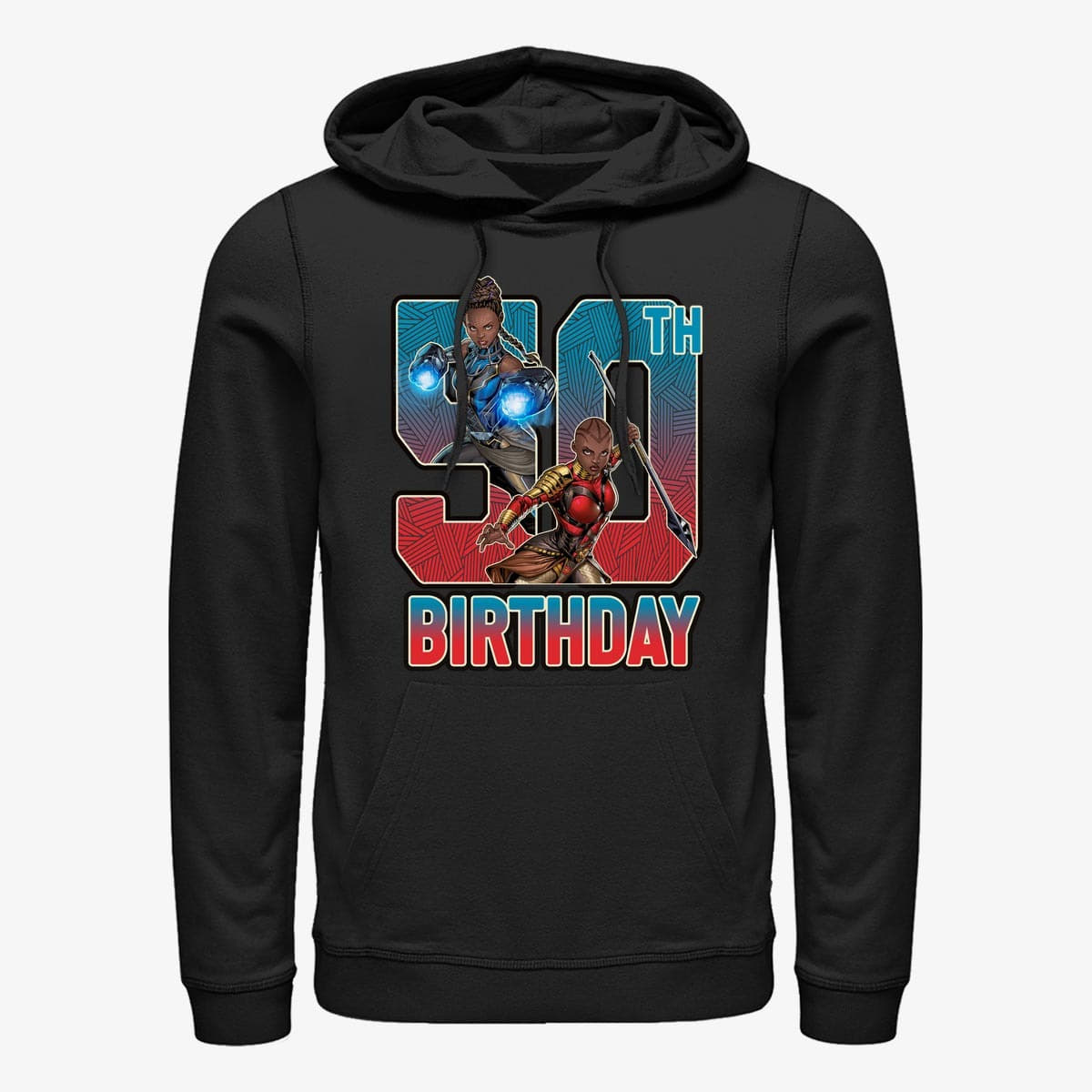 Sweatshirts Merch Marvel Avengers Classic - Shuri Okoye 50th Bday Unisex Hoodie Black