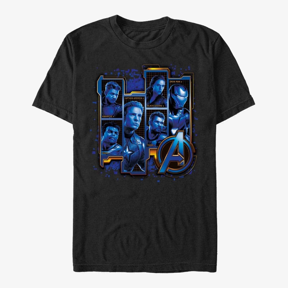 T Shirts Merch Marvel Avengers Endgame Blue Box Up Unisex T Shirt Black Queens