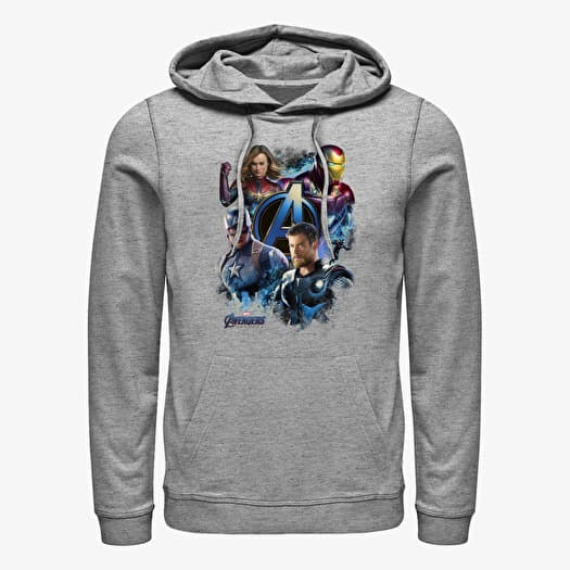 Džemperis Merch Marvel Avengers - Strong Team Unisex Hoodie Heather Grey