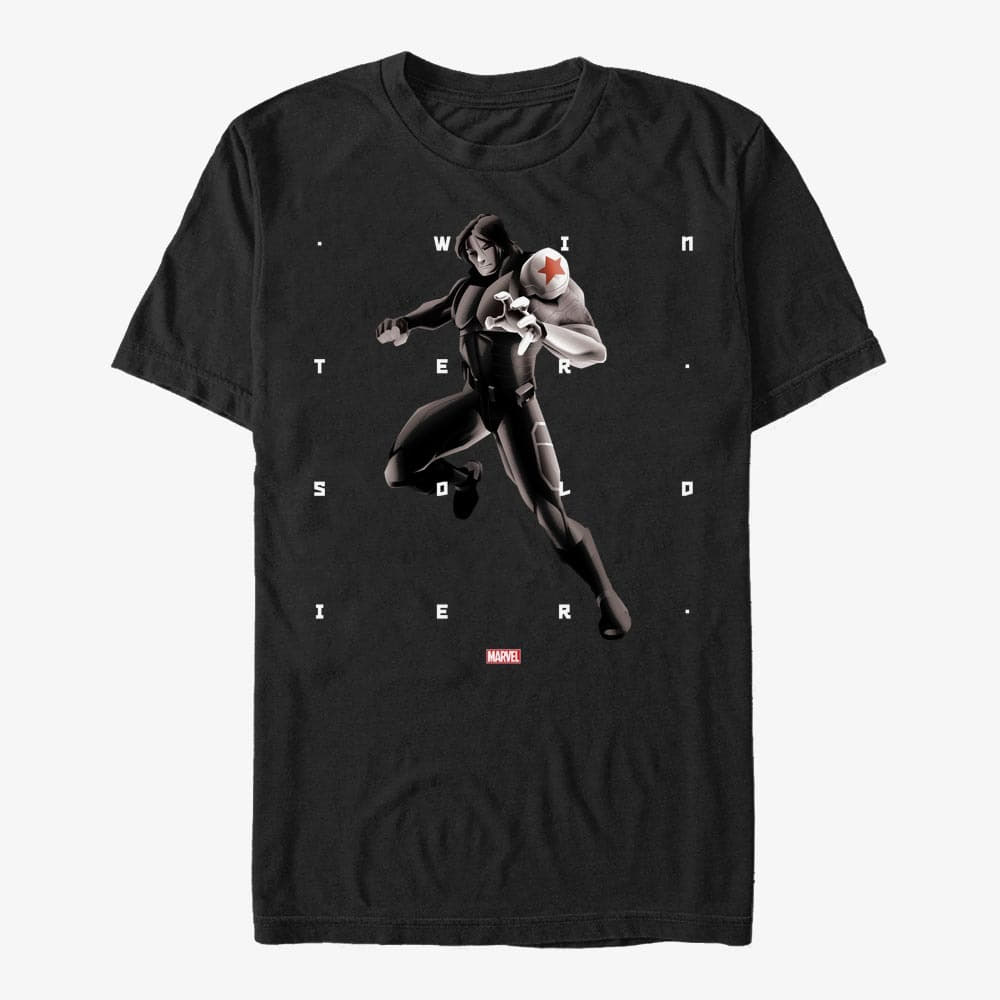 T-Shirts Merch Marvel - Winter Soldier Shapes Unisex T-Shirt Black