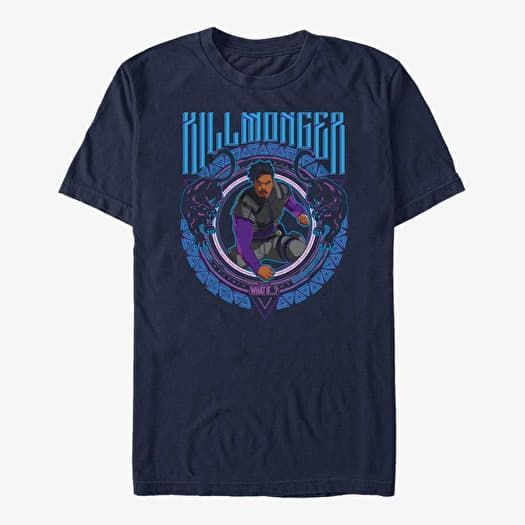 Tričko Merch Marvel What If...? - Cresting Killmonger Unisex T-Shirt Navy Blue