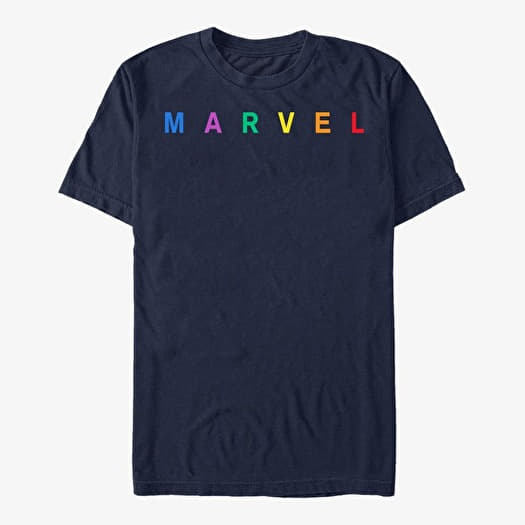 T-shirt Merch Marvel - SIMPLE LOGO EMB Unisex T-Shirt Navy Blue