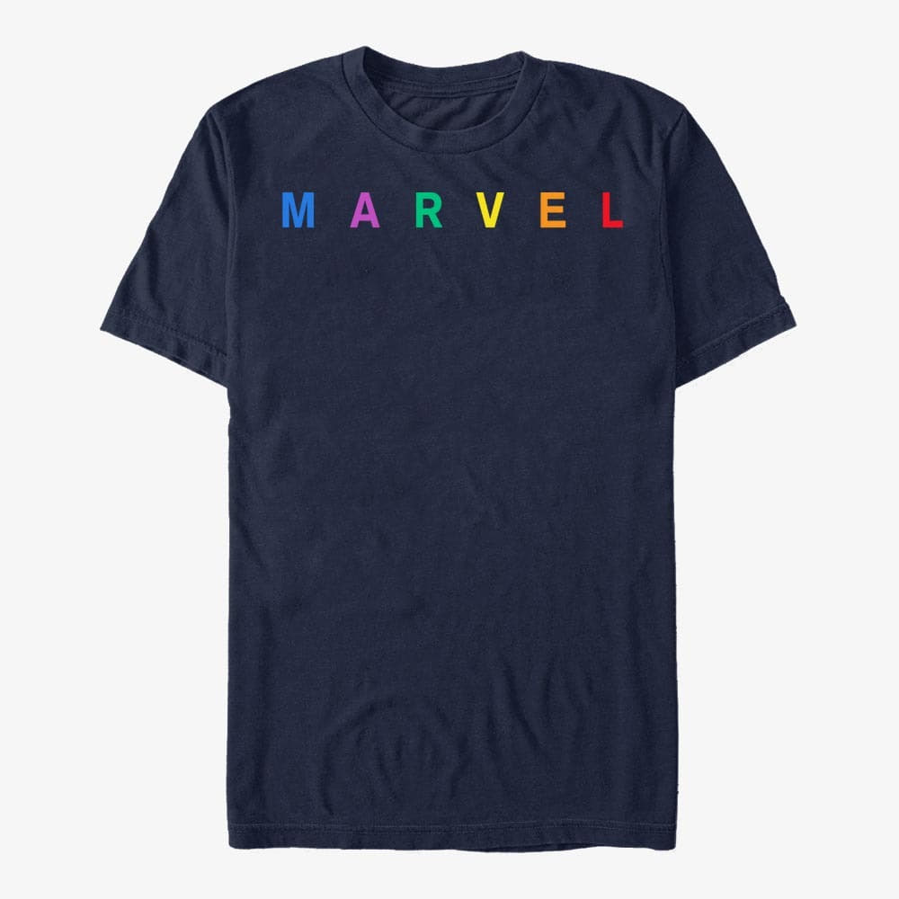 T-Shirts Merch Marvel - SIMPLE LOGO EMB Unisex T-Shirt Navy Blue