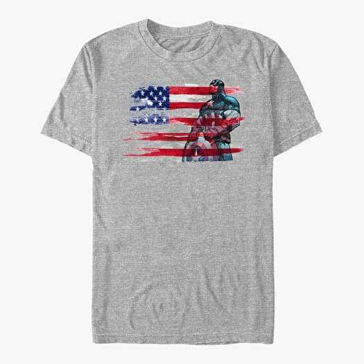 T-shirt Merch Marvel Avengers Classic - Capt InkFlag Unisex T-Shirt Heather Grey