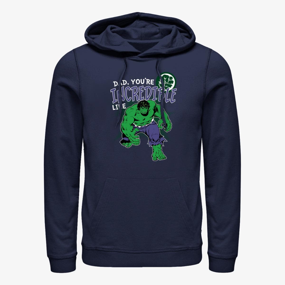 Dukserice Merch Marvel Avengers Classic - Incredible Like Dad Unisex Hoodie Navy Blue