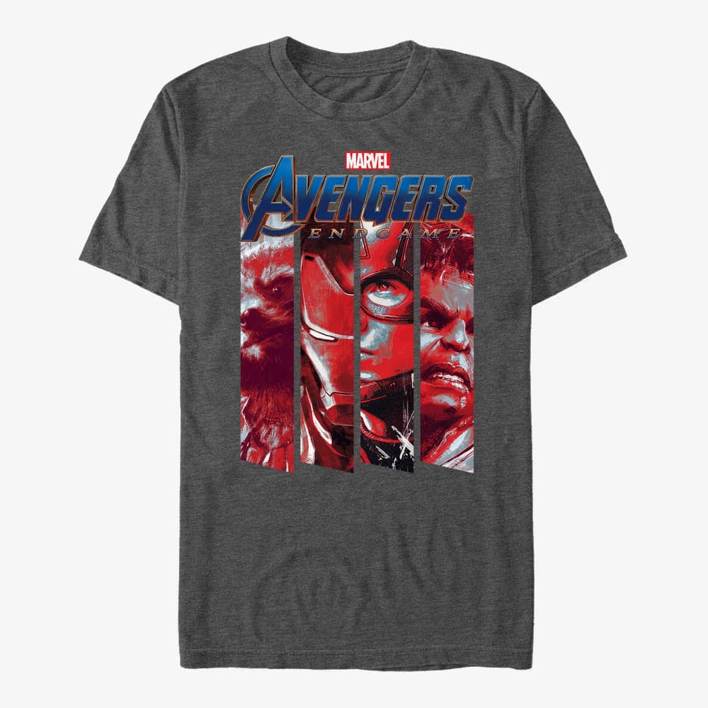 Trička Merch Marvel Avengers: Endgame - Four Strong Unisex T-Shirt Dark Heather Grey