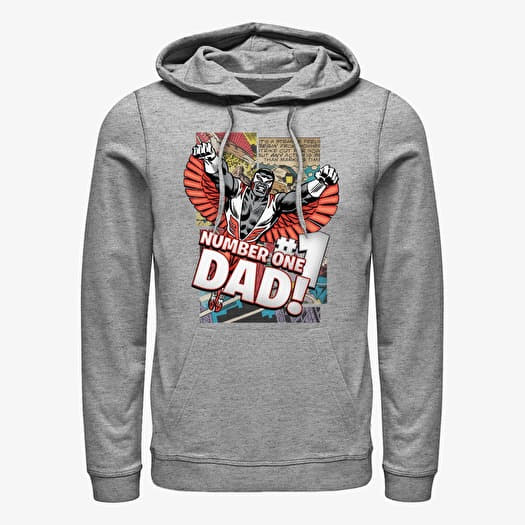 Sweatshirt Merch Marvel Avengers Classic - Falcon Dad Unisex Hoodie Heather Grey