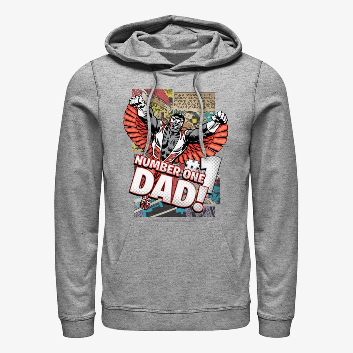Sweatshirts Merch Marvel Avengers Classic - Falcon Dad Unisex Hoodie Heather Grey
