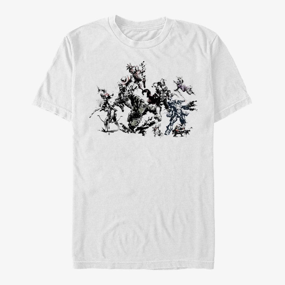 Trička Merch Marvel - Avenger Splash Unisex T-Shirt White