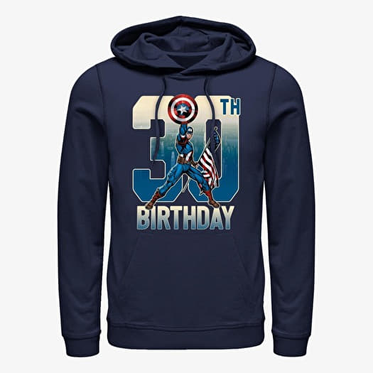 Sweatshirt Merch Marvel Avengers Classic - Capt America 30th Bday Unisex Hoodie Navy Blue