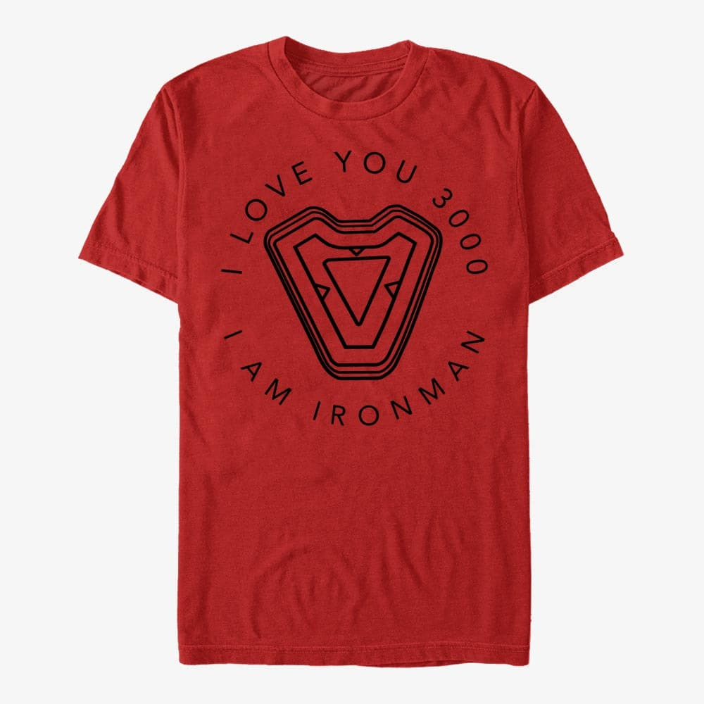 Trička Merch Marvel Avengers: Endgame - Ironmans Heart Unisex T-Shirt Red