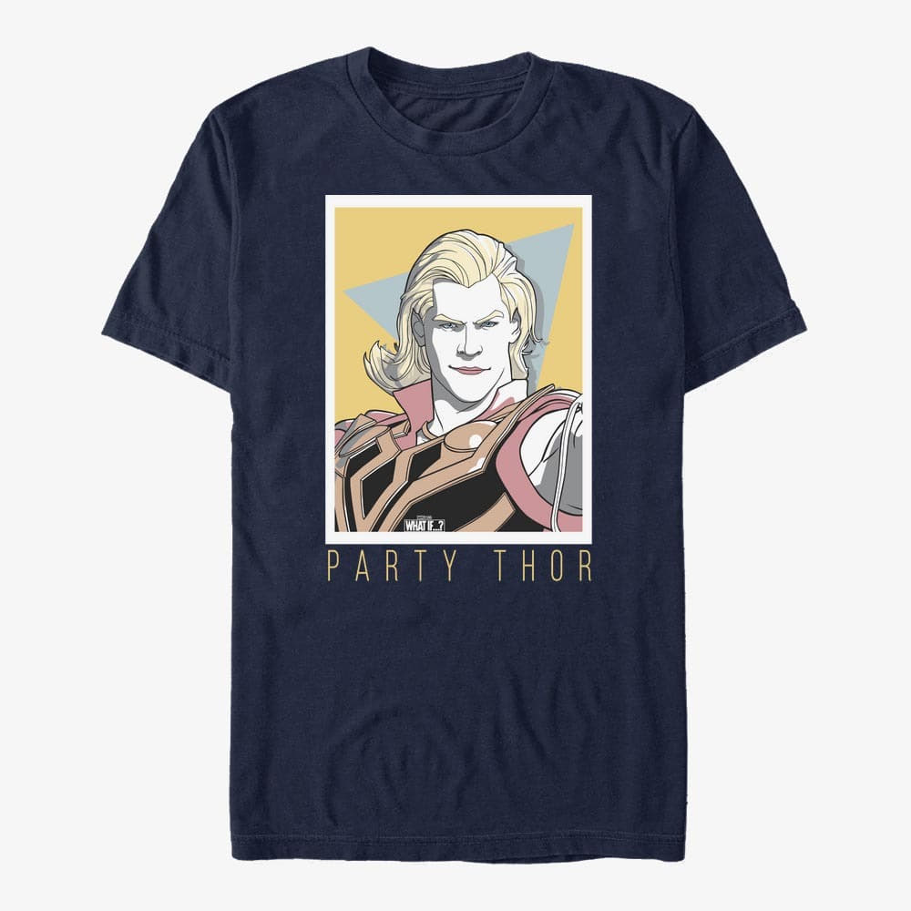 Koszulki Merch Marvel What If...? - Party Thor Simple Unisex T-Shirt Navy Blue