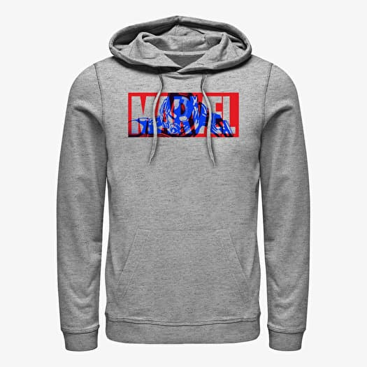 Felpa Merch Marvel - Lang Logo Unisex Hoodie Heather Grey