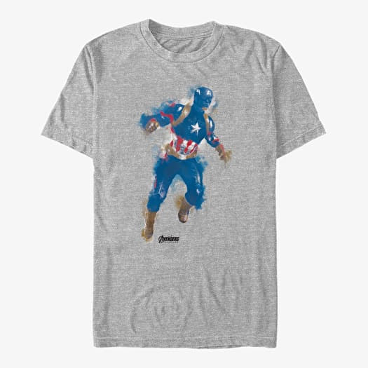 T-shirt Merch Marvel Avengers: Endgame - Cap Paint Unisex T-Shirt Heather Grey