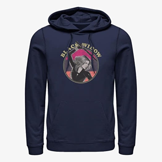 Sweatshirt Merch Marvel Black Widow - RETRO Unisex Hoodie Navy Blue