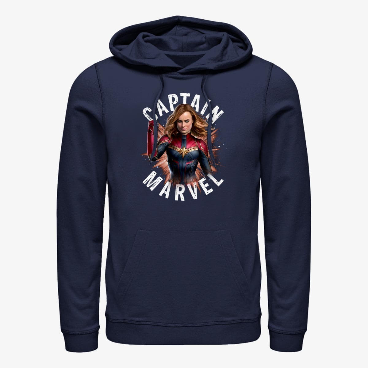 Hoodies and sweatshirts  Merch Marvel Avengers: Endgame - Cap Marvel Burst Unisex Hoodie Navy Blue