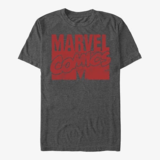 T-shirt Merch Marvel - LOGO DISTRESSED Unisex T-Shirt Dark Heather Grey