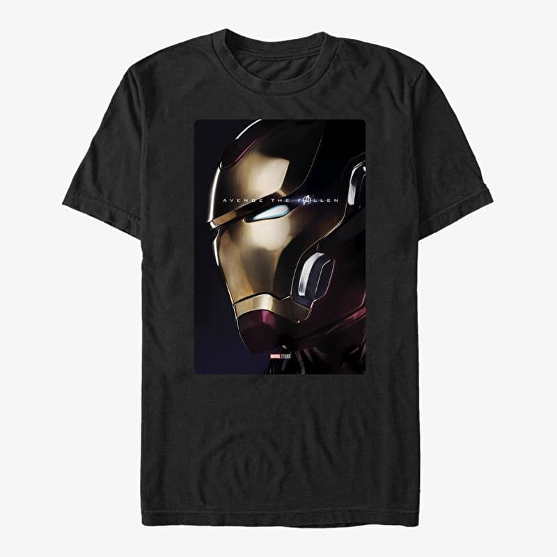 T-Shirt Merch Marvel Avengers: Endgame - Iron Man Profile Unisex T-Shirt Black