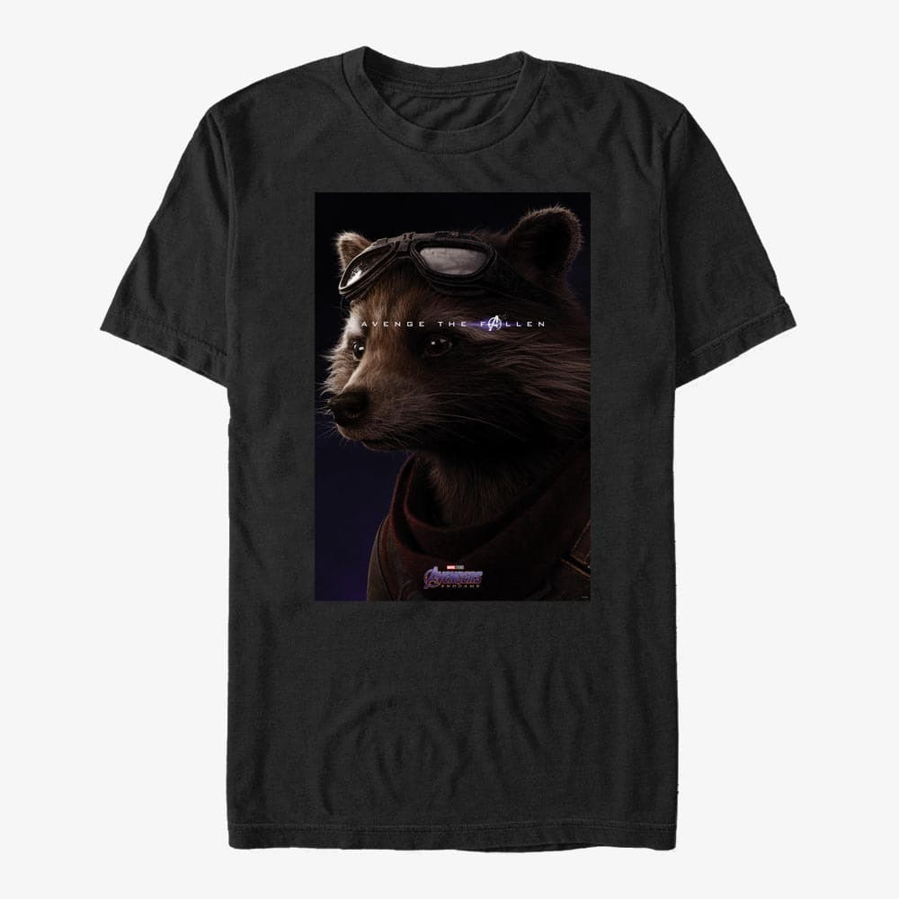 T-särgid Merch Marvel Avengers: Endgame - Rocket Avenge Unisex T-Shirt Black