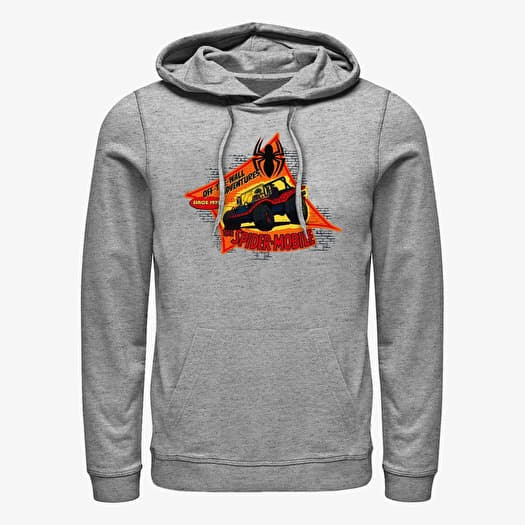 Džemperis Merch Marvel Spider-Man Classic - Spider-Mobile Adventures Unisex Hoodie Heather Grey