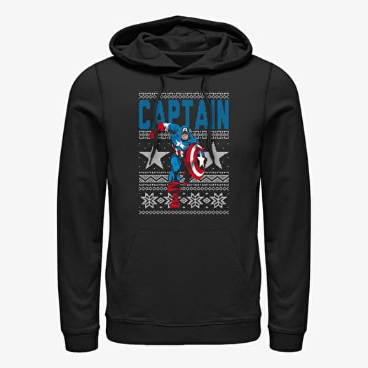 Sweatshirt Merch Marvel Avengers Classic - Ugly Captain Unisex Hoodie Black