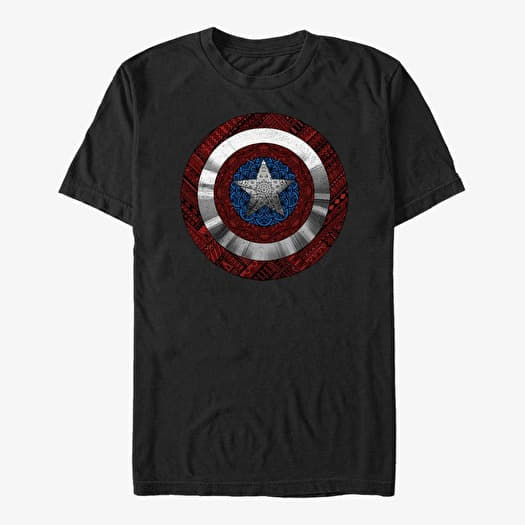 T-shirt Merch Marvel Avengers Classic - Detailed Shield Unisex T-Shirt Black