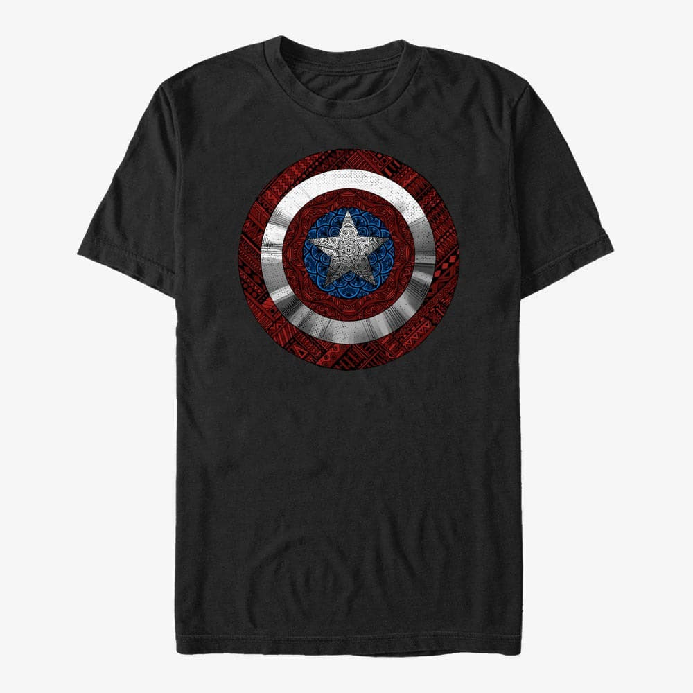 T-Shirts Merch Marvel Avengers Classic - Detailed Shield Unisex T-Shirt Black