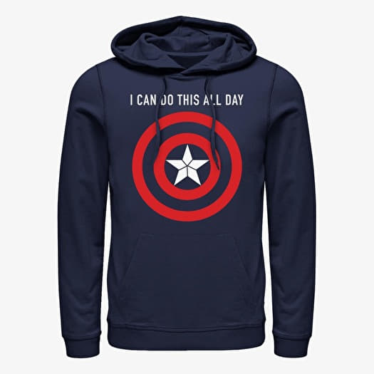 Sweatshirt Merch Marvel Avengers Classic - Cap Gains Unisex Hoodie Navy Blue