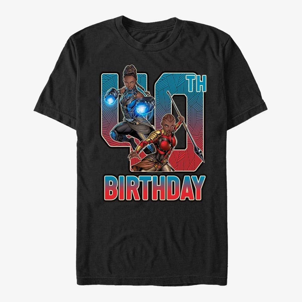 Trička Merch Marvel Avengers Classic - Shuri Okoye 40th Bday Unisex T-Shirt Black