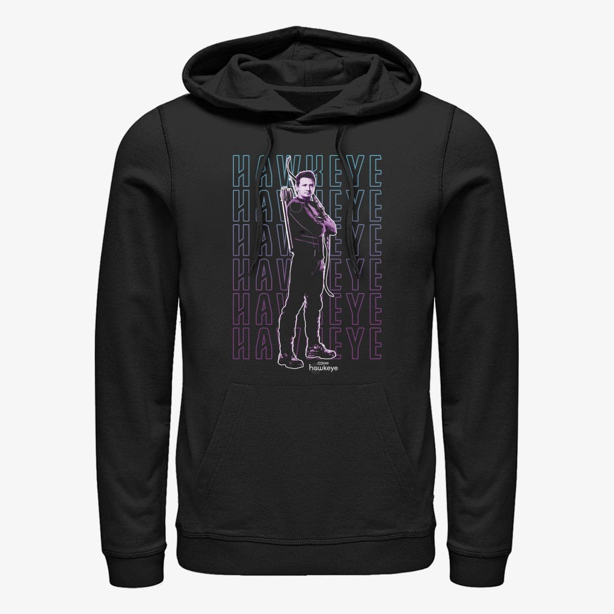 Регланы и толстовки Merch Marvel Hawkeye - Stacked Hawkeye Unisex Hoodie Black