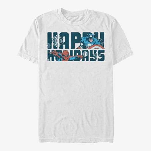 Merch Marvel Avengers Classic - Happiest of Holidays Unisex T-Shirt White