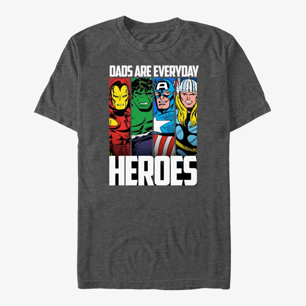 T-Shirts Merch Marvel Avengers Classic - Everyday Hero Dad Unisex T-Shirt Dark Heather Grey