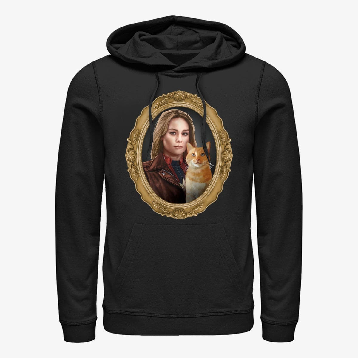 Sweatshirts Merch Captain Marvel: Movie - Gold Frame Unisex Hoodie Black