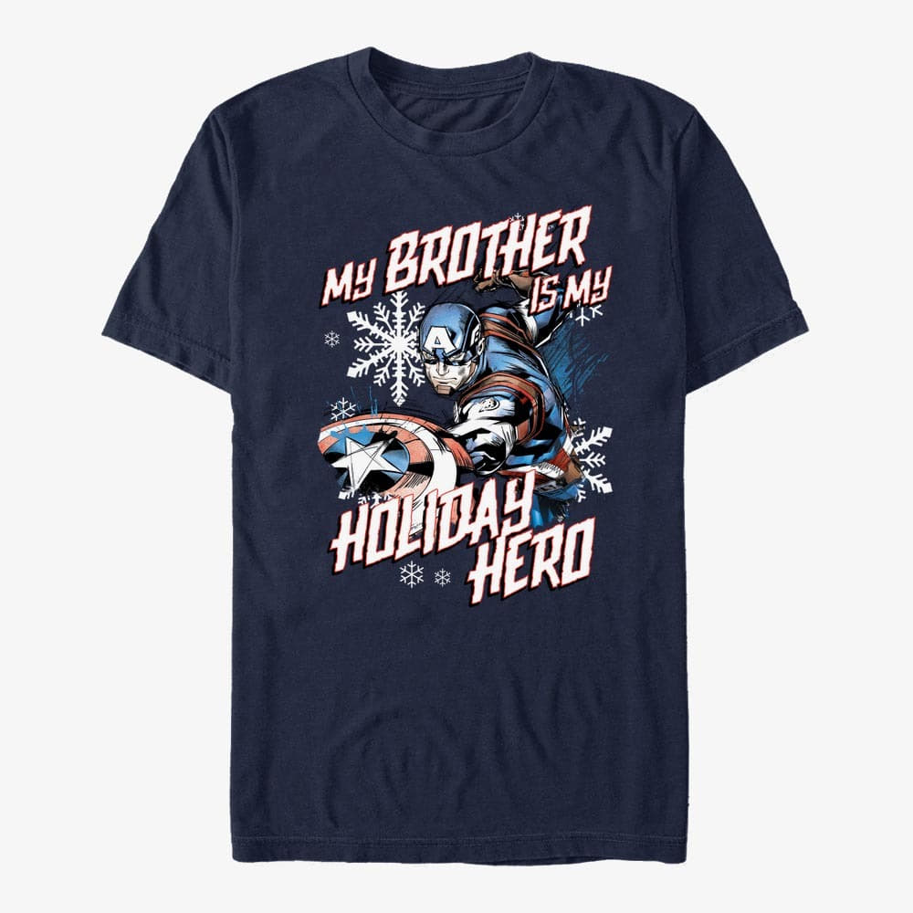 T-Shirts Merch Marvel Avengers Classic - Holiday Brother Capt Unisex T-Shirt Navy Blue