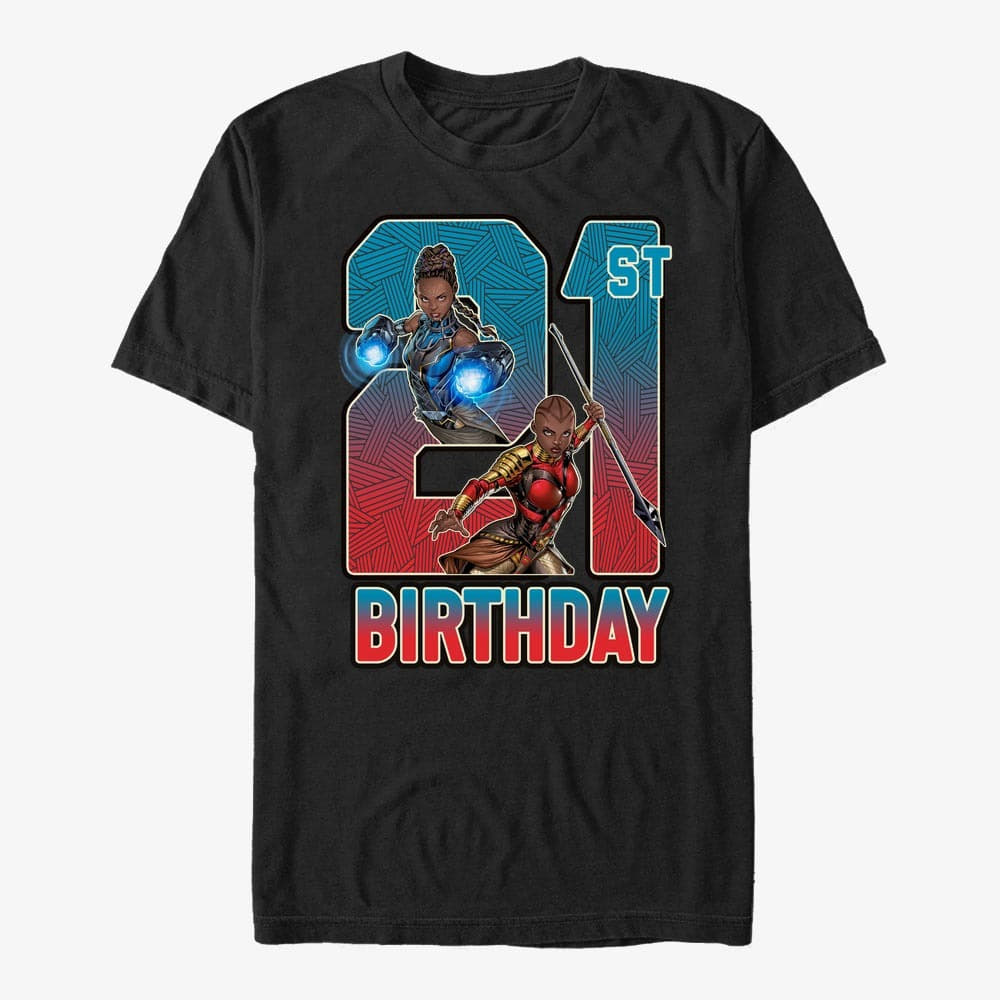 Magliette Merch Marvel Avengers Classic - Shuri Okoye 21th Bday Unisex T-Shirt Black