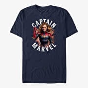 Merch Marvel Avengers: Endgame - Cap Marvel Burst Unisex T-Shirt Navy Blue