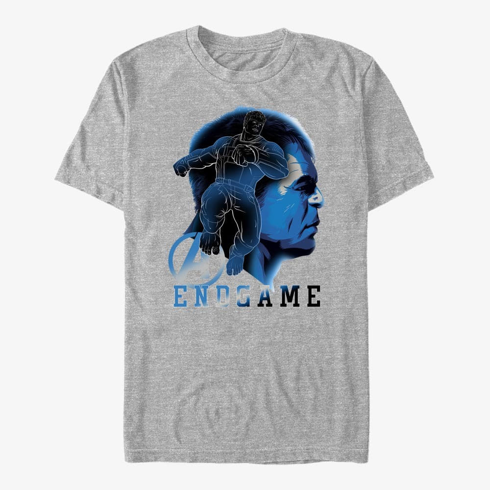 Trička Merch Marvel Avengers: Endgame - Hulk Endgame Silhouette Unisex T-Shirt Heather Grey