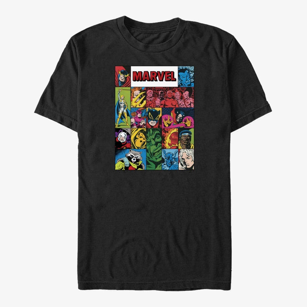 Trička Merch Marvel - FOOM Heroes Unisex T-Shirt Black