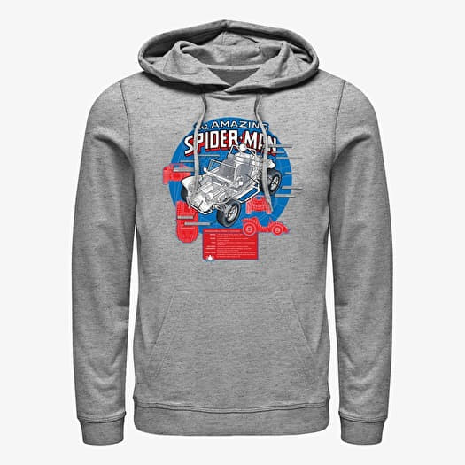 Džemperis Merch Marvel - Amazing Spider-Mobile Unisex Hoodie Heather Grey