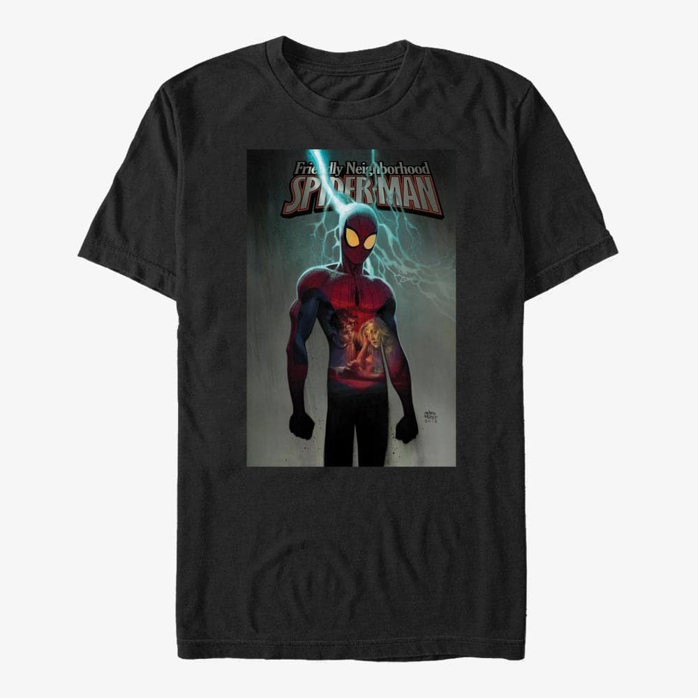 Trička Merch Marvel Spider-Man Classic - Friendly Neightborhood Spider-Man Unisex T-Shirt Black