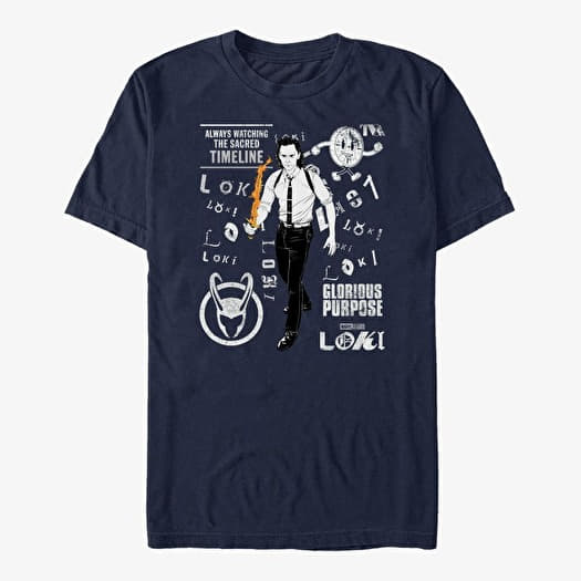 T-shirt Merch Marvel Loki - Loki Scramble Unisex T-Shirt Navy Blue