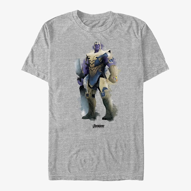 Merch Marvel Avengers: Endgame - Thanos Paint Unisex T-Shirt Heather Grey