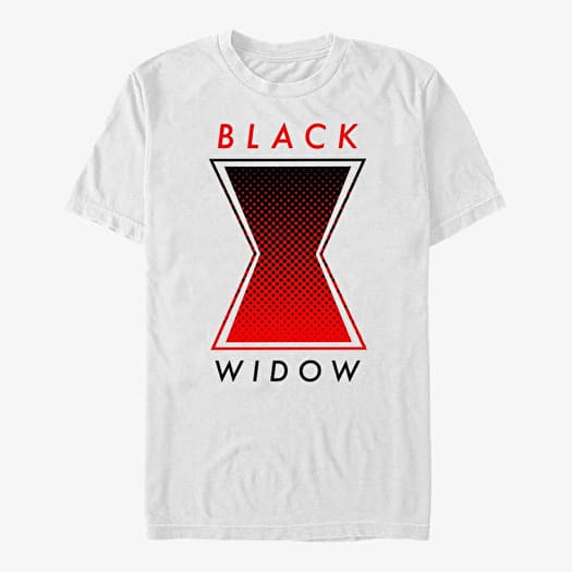 Tričko Merch Marvel Black Widow: Movie - Haftone Symbol Unisex T-Shirt White